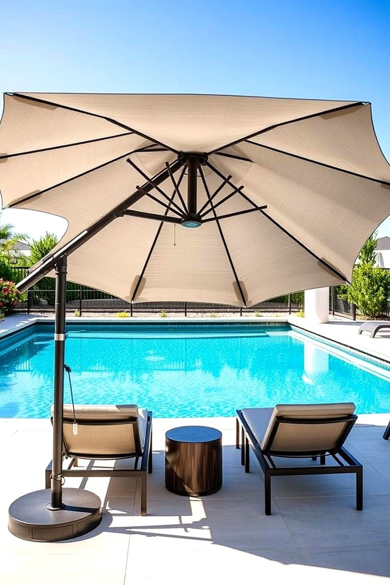 Versatile Cantilever Umbrellas for Dynamic Shade - 25 Pool Shade Ideas