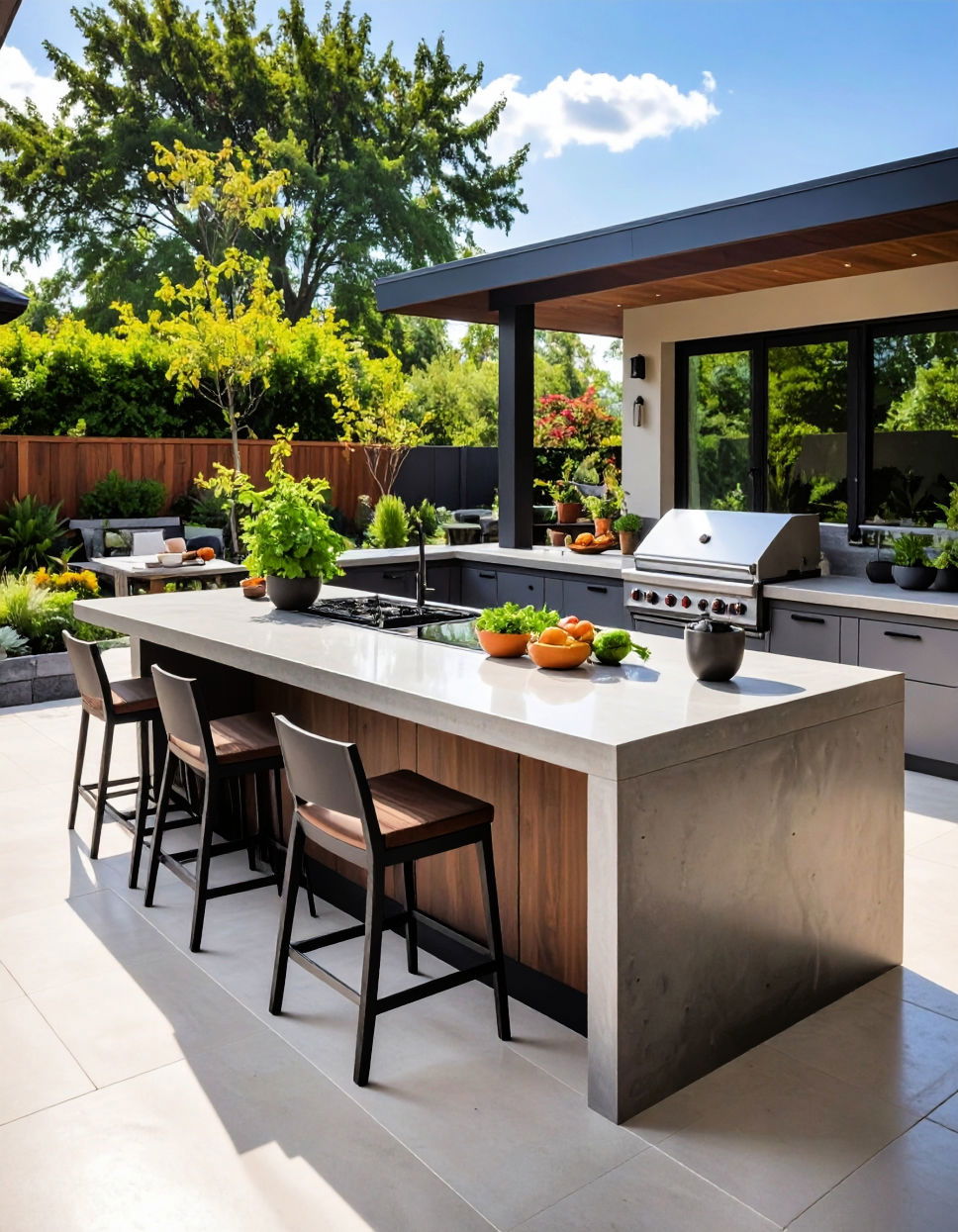 Versatile Concrete Countertops Types of Outdoor Kitchen Countertops