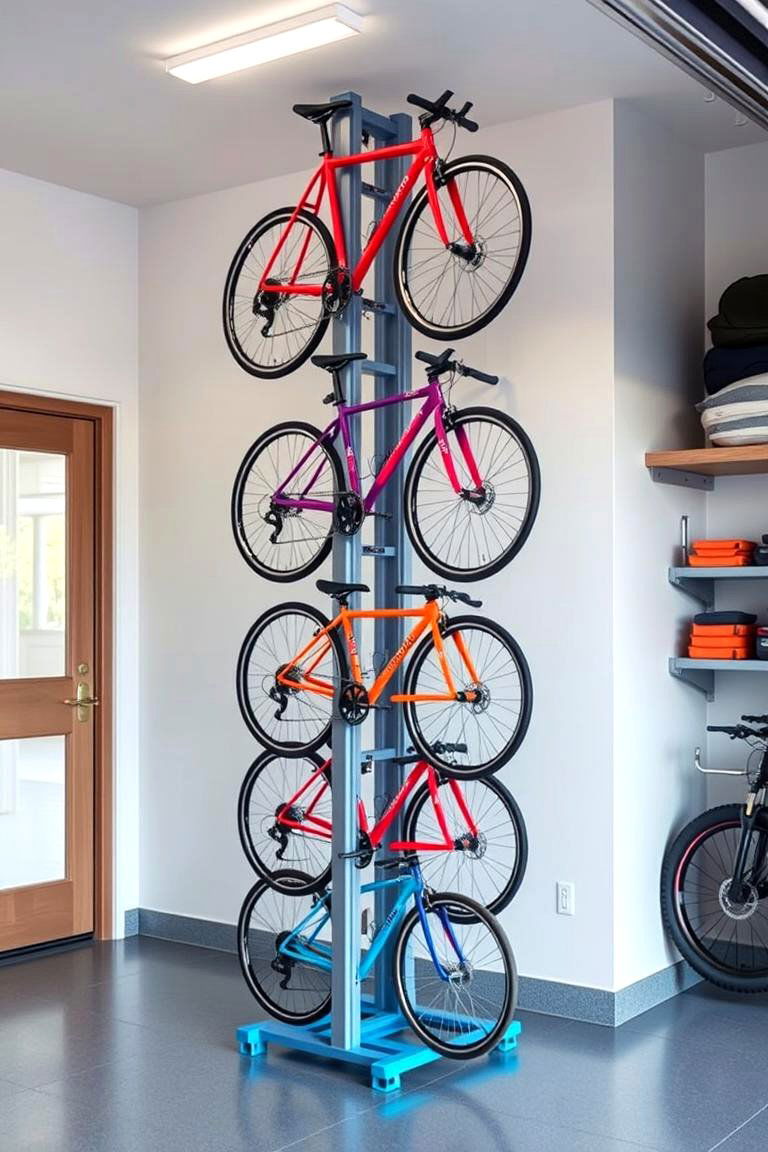 Vertical Bike Storage Tower - 25 Garage Bike Storage Ideas