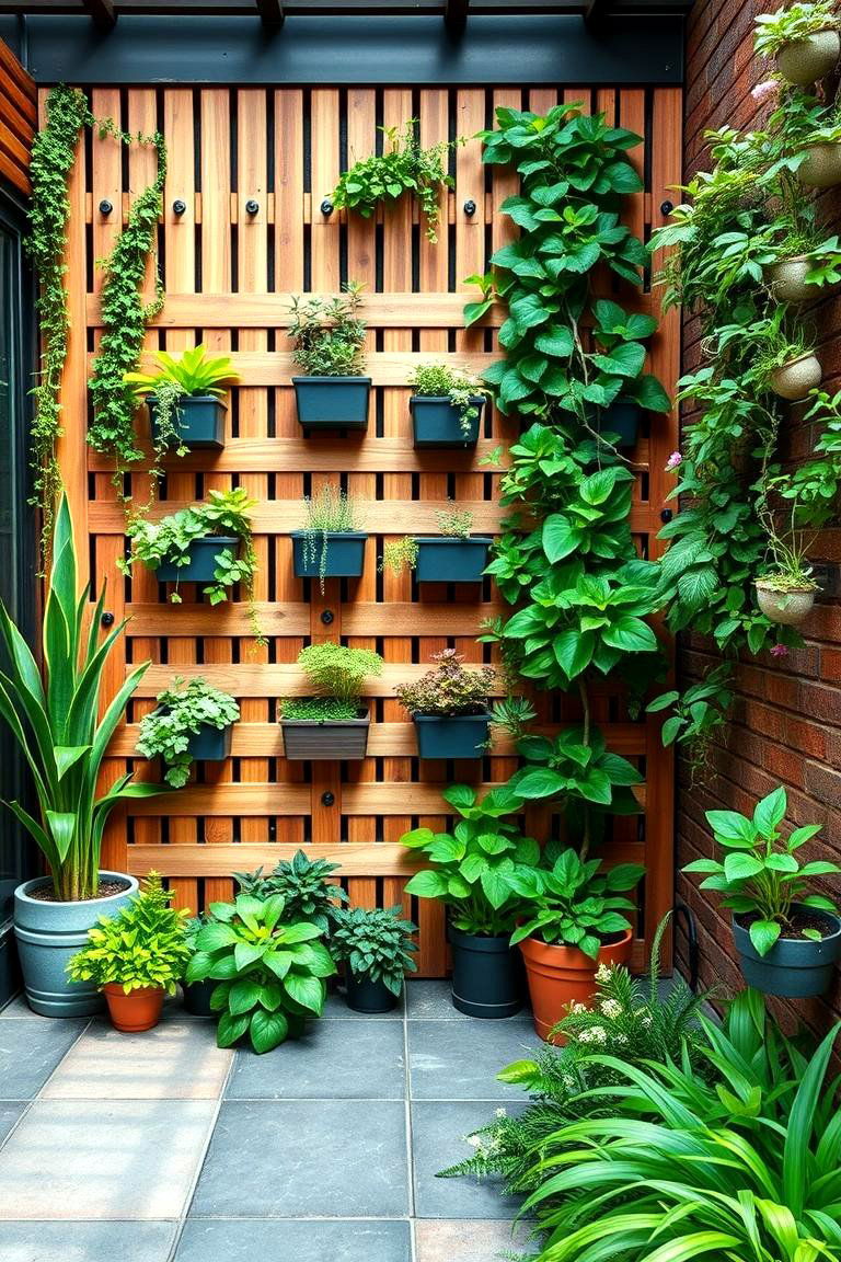 Vertical Garden Wall for Small Patios - 25 townhouse patio ideas