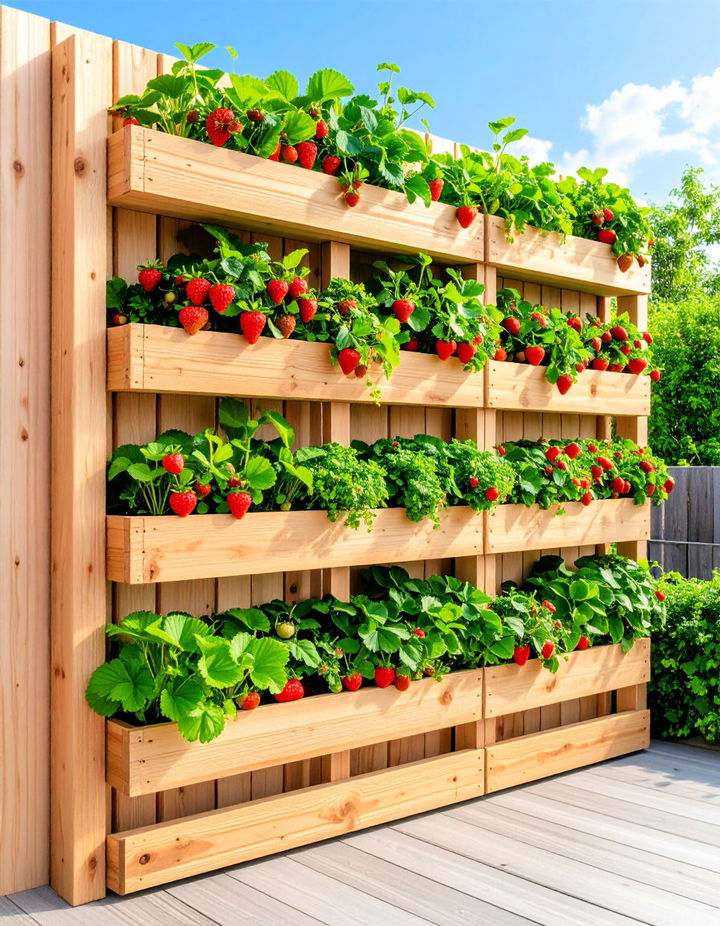 Vertical Garden for Strawberries Vertical Pallet Garden Ideas