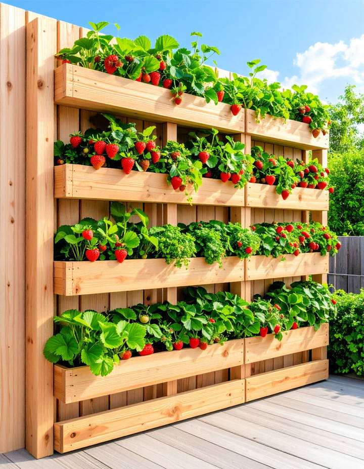 Vertical Garden for Strawberries Vertical Pallet Garden Ideas