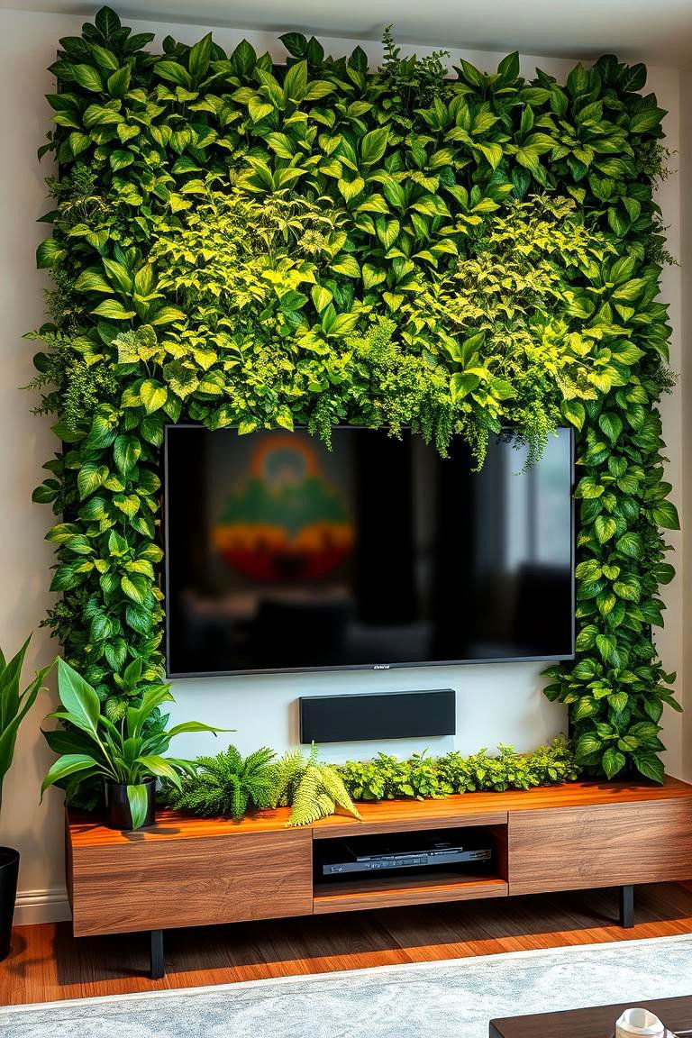 Vertical Garden for a Biophilic Design Statement - 25 Tv Accent Wall Ideas