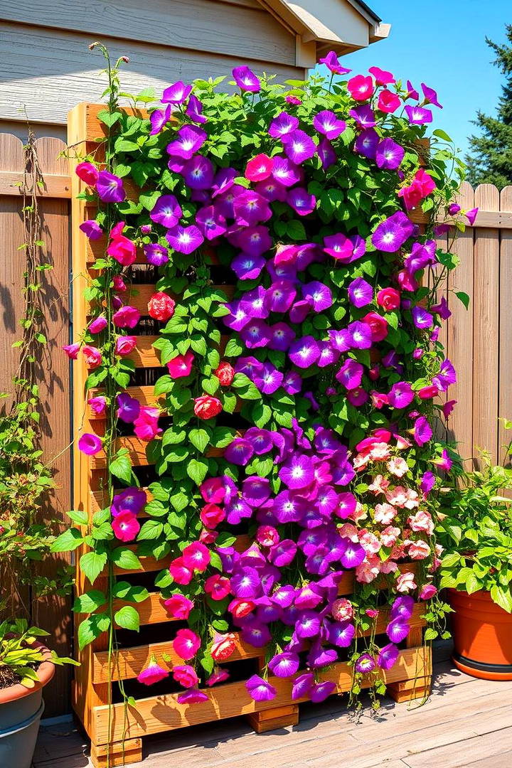Vertical Pallet Garden for Flowering Vines - 25 Vertical Pallet Garden Ideas