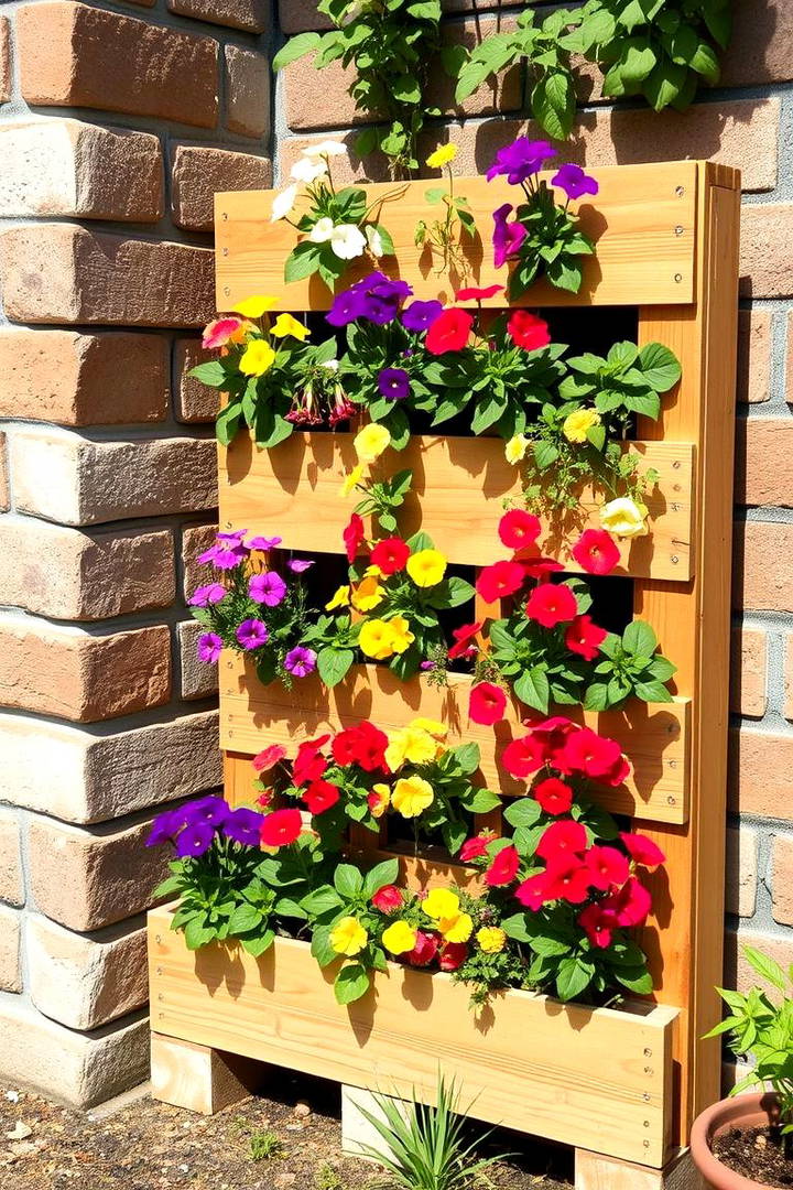 Vertical Pallet Garden for Small Flowers - 25 Vertical Pallet Garden Ideas