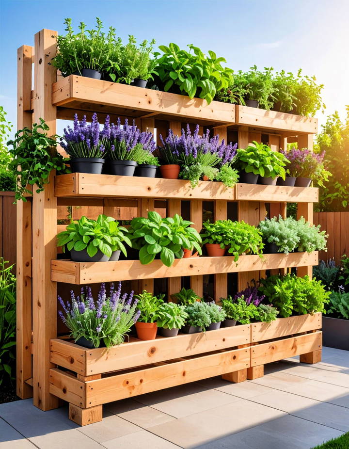 Vertical Pallet Garden with Aromatic Plants Vertical Pallet Garden Ideas