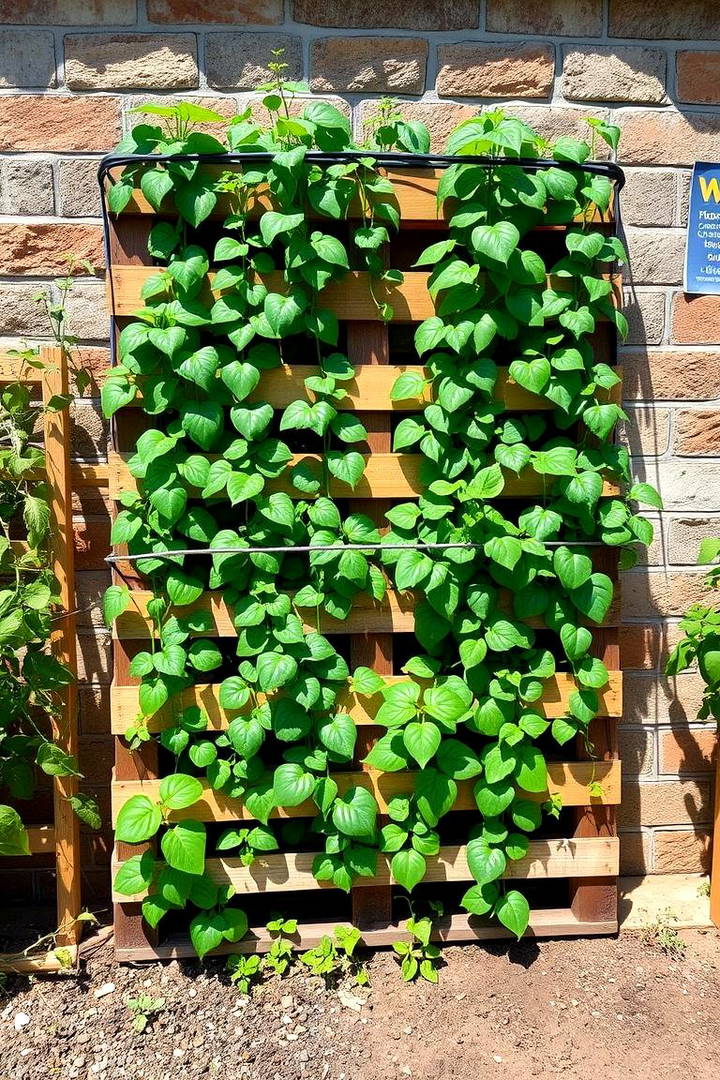Vertical Pallet Garden with Green Beans - 25 Vertical Pallet Garden Ideas
