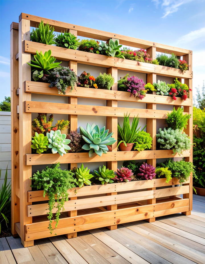 Vertical Pallet Garden with Succulent Frames Vertical Pallet Garden Ideas