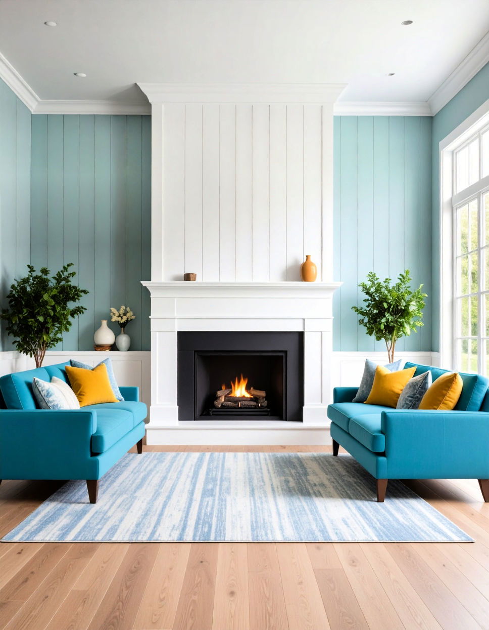 Vertical Shiplap for Coastal or Farmhouse Style Two story Fireplace Ideas
