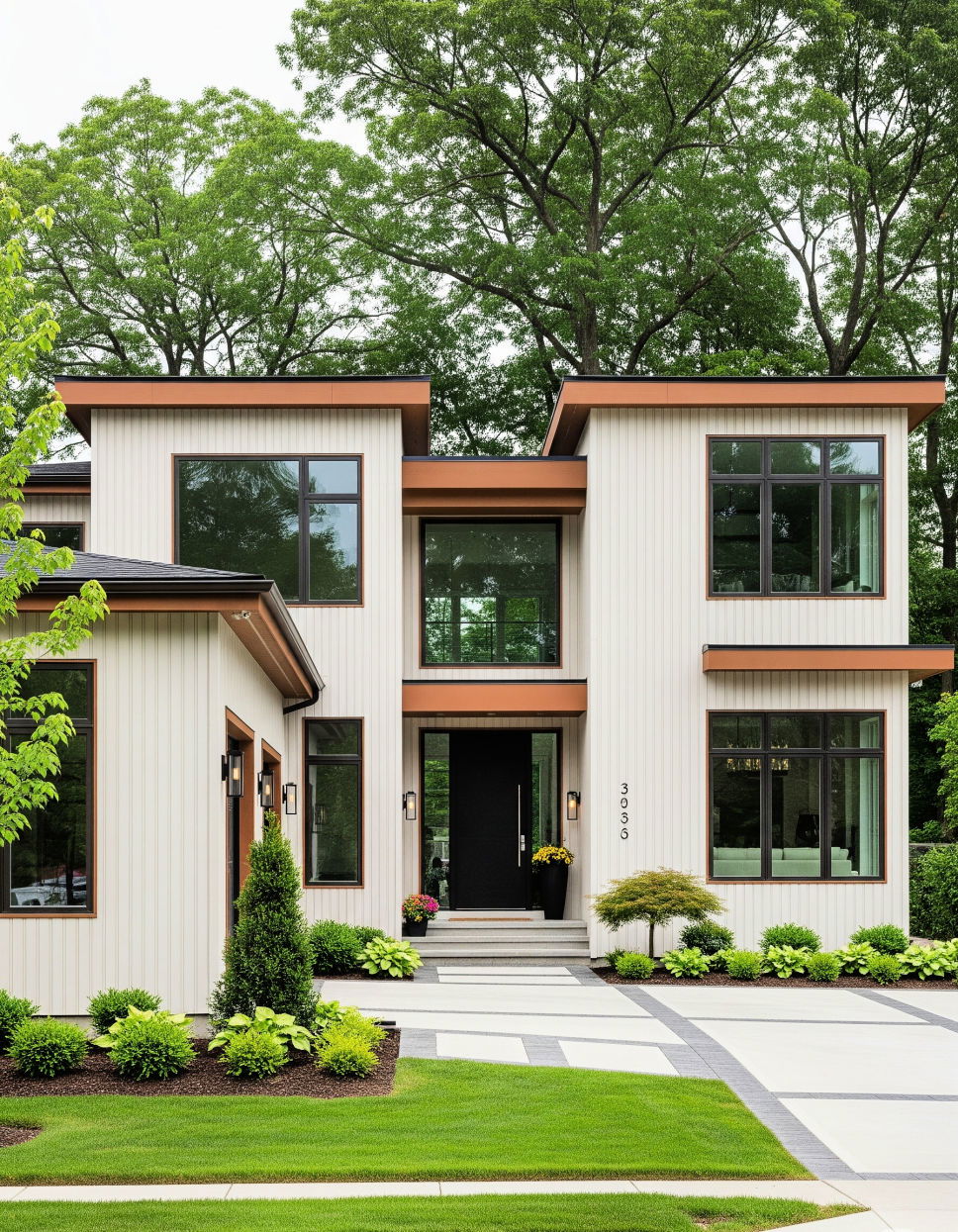 Vertical Siding with Horizontal Accents Two tone Siding Designs