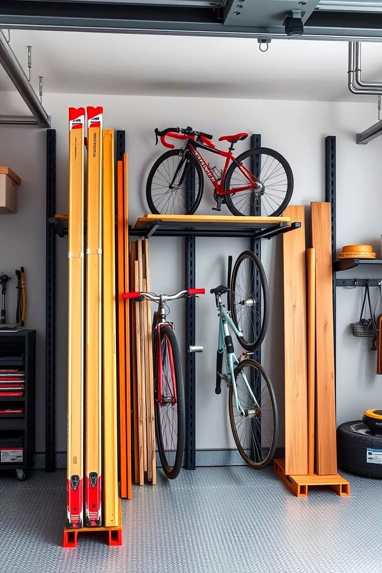Vertical Storage Racks for Large Items - 25 Garage Shelving Ideas