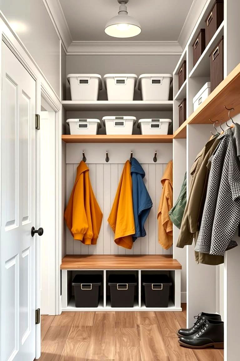 Vertical Storage for Small Mudrooms - 25 Farmhouse Mudroom Ideas