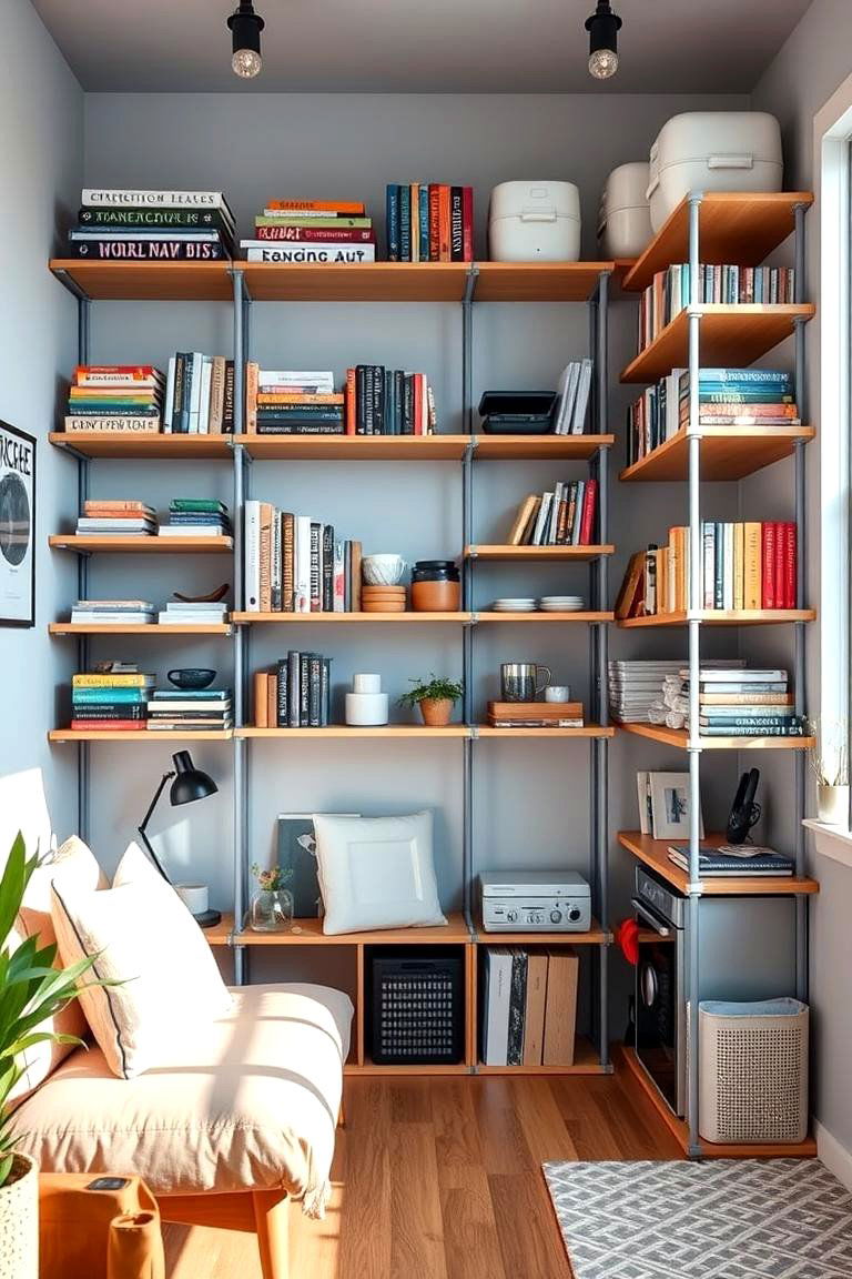 Vertical Wall Storage Systems - 25 Tiny House Storage Ideas