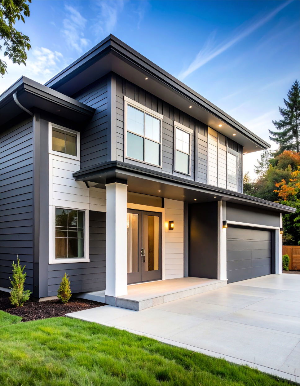 Vertical and Horizontal Blend Siding Two tone Siding Designs