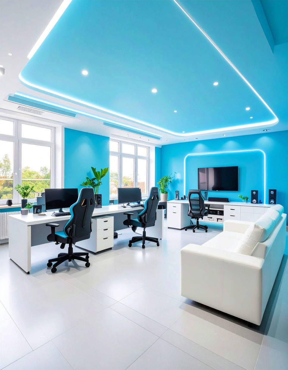 Vibrant Aqua for an Energizing Refreshing Atmosphere
