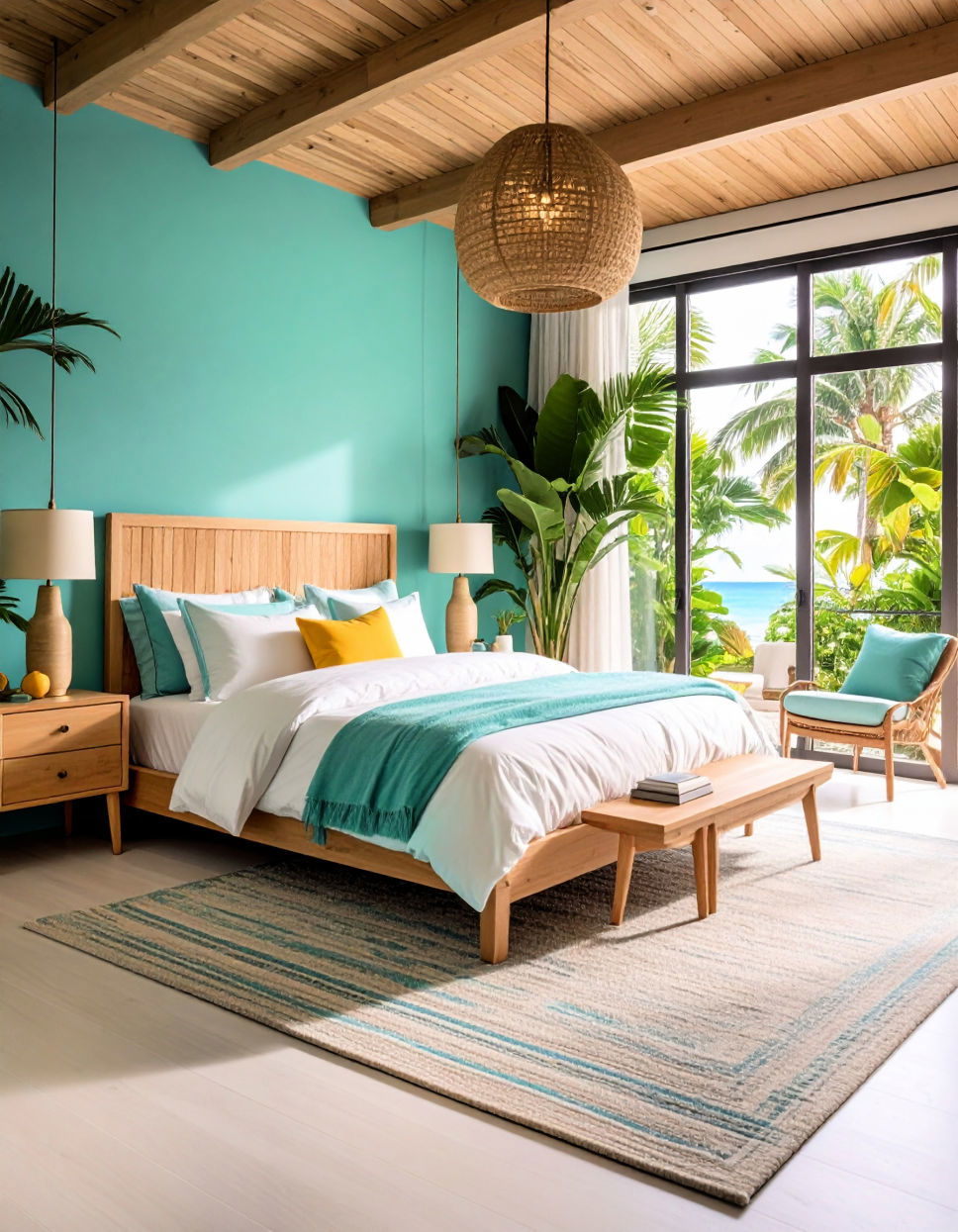Vibrant Colors to Evoke Island Charm Tropical Bedroom Ideas