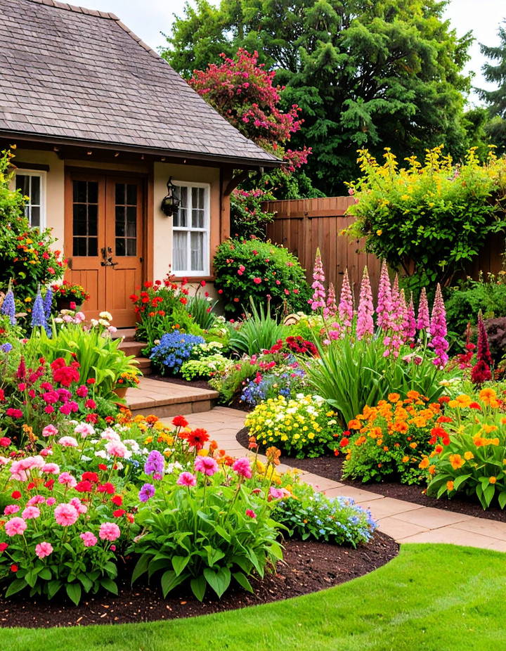 Vibrant Flower Beds for a Bold Statement Victorian Front Garden Ideas