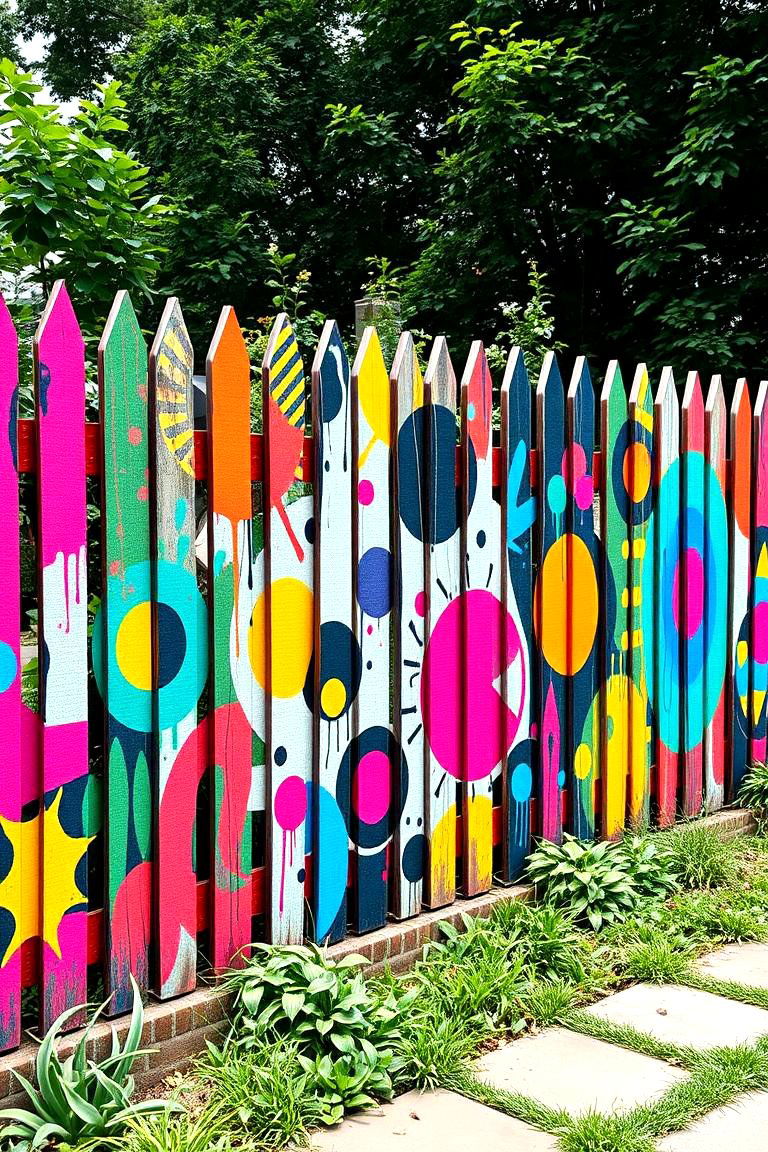 Vibrant Patterns for an Eclectic Touch - 25 Fence Painting Ideas