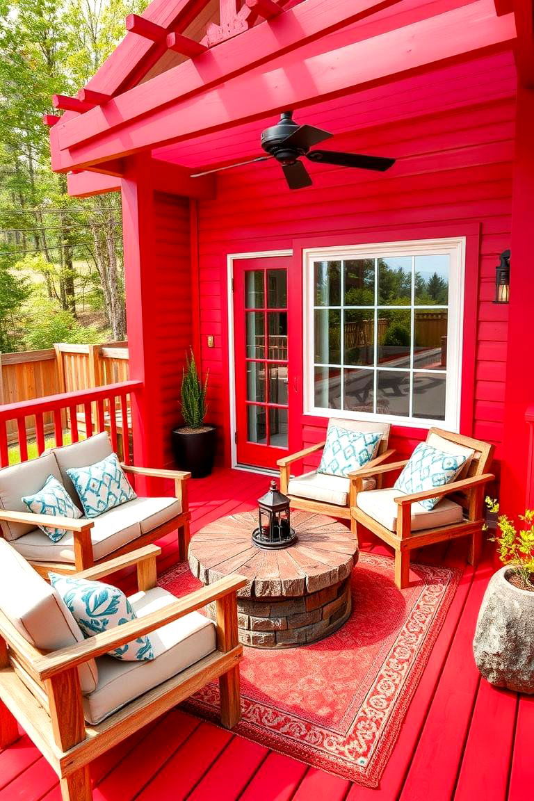 Vibrant Red for a Bold Playful Look - 25 Deck Color Ideas