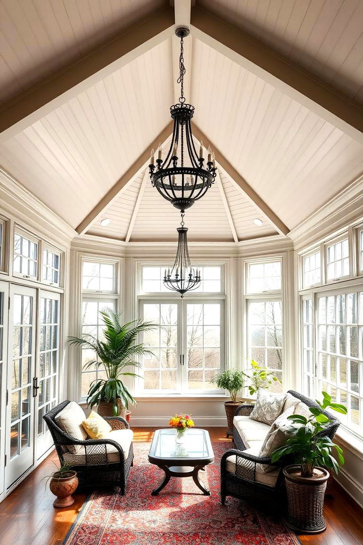 Victorian Sunroom with Lofted Ceiling - 25 Victorian Sunroom Ideas