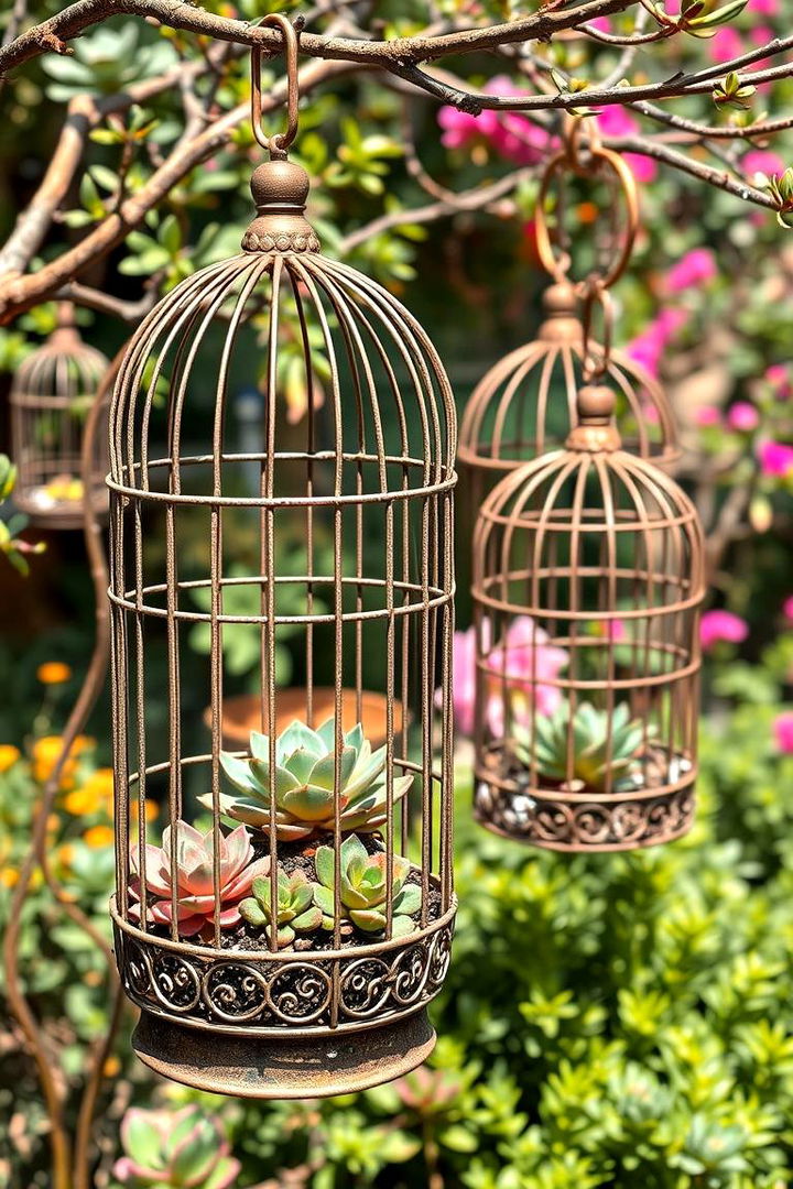 Vintage Birdcages as Garden Accents - 25 Vintage Garden Ideas