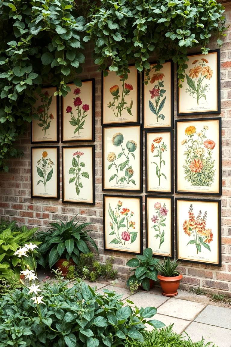 Vintage Botanical Prints Classic Charm with a Modern Twist - 25 Garden Mural Ideas
