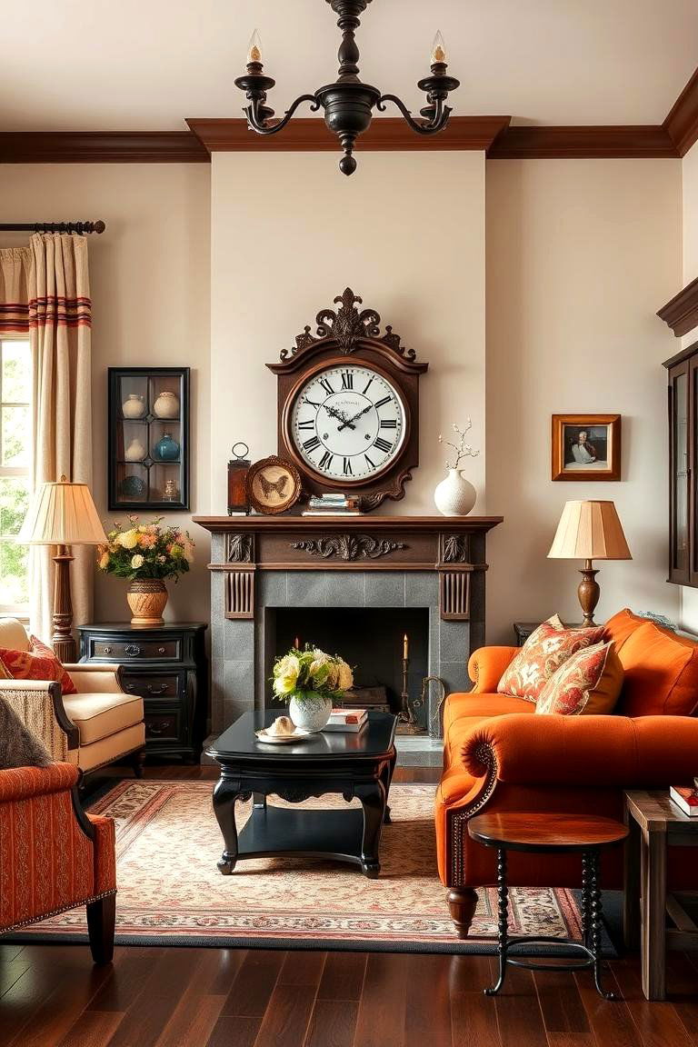 Vintage Clocks as Functional Art - 25 Traditional Living Room Ideas