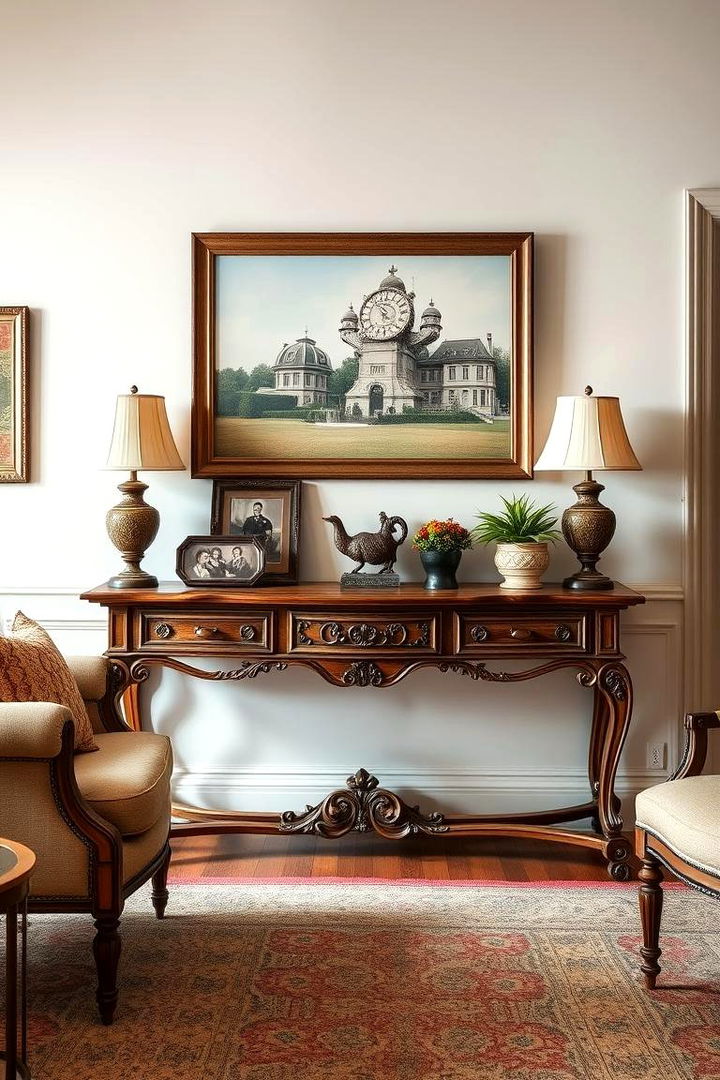 Vintage Console Tables - 25 Vintage Living Room Ideas