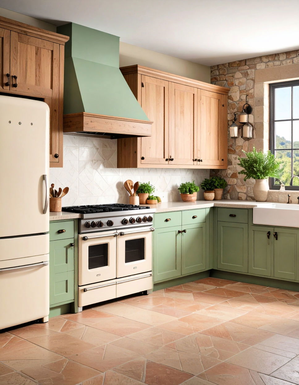Vintage Inspired Appliances Tuscan Kitchen Design Ideas