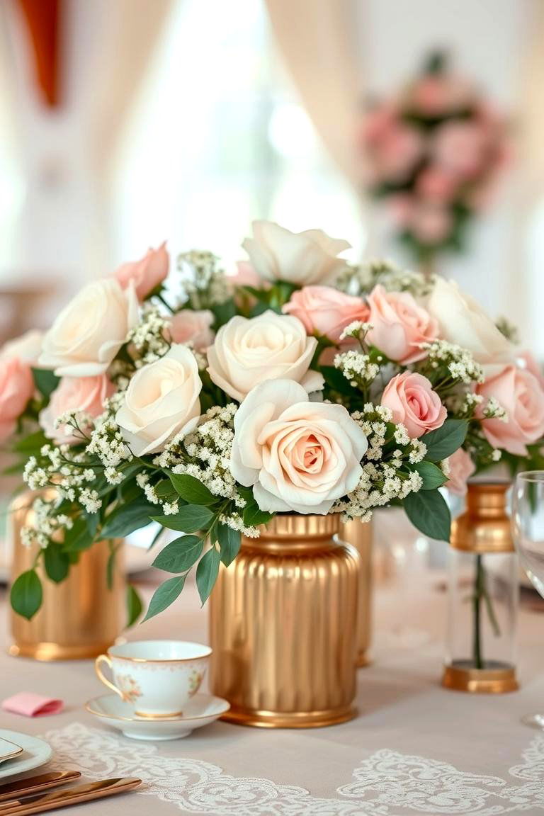 Vintage Inspired Floral Arrangement - 25 Flower Centerpiece Ideas