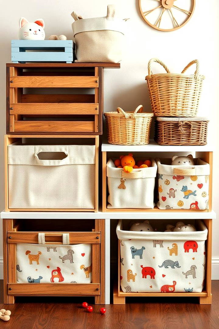 Vintage Inspired Toy Storage Bins - 25 Vintage Nursery Ideas