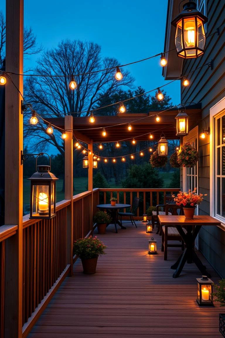 Vintage Lantern Lighting - 25 Farmhouse Patio Ideas