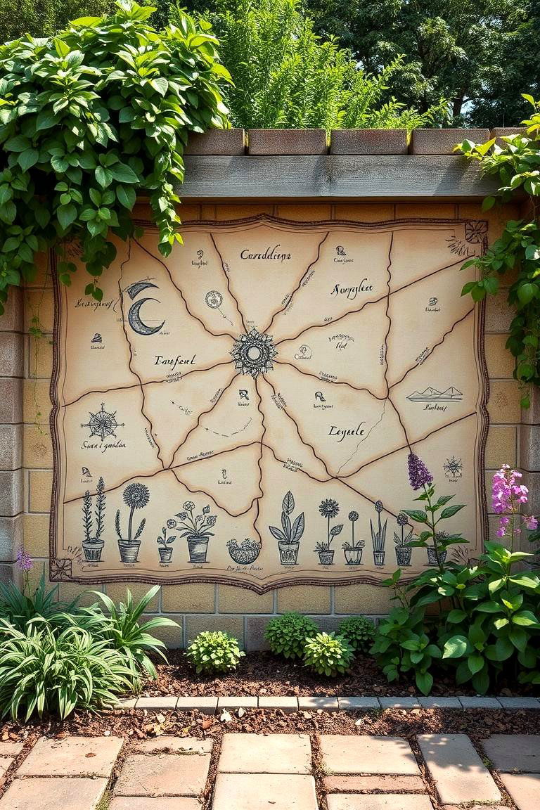 Vintage Map of Your Garden A Personal Touch - 25 Garden Mural Ideas