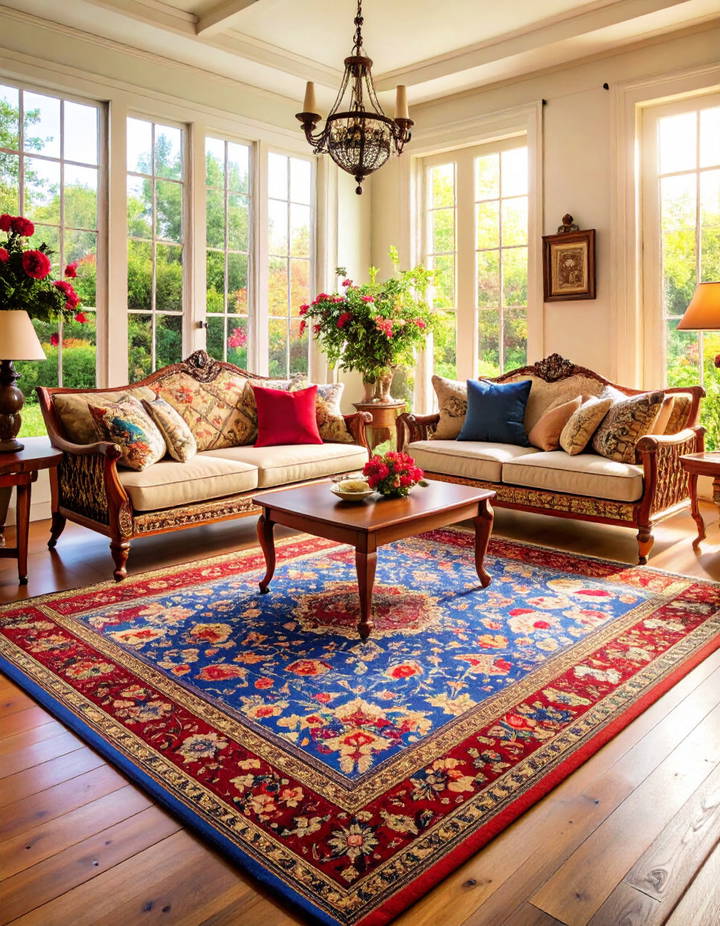 Vintage Patterned Rugs Victorian Sunroom Ideas
