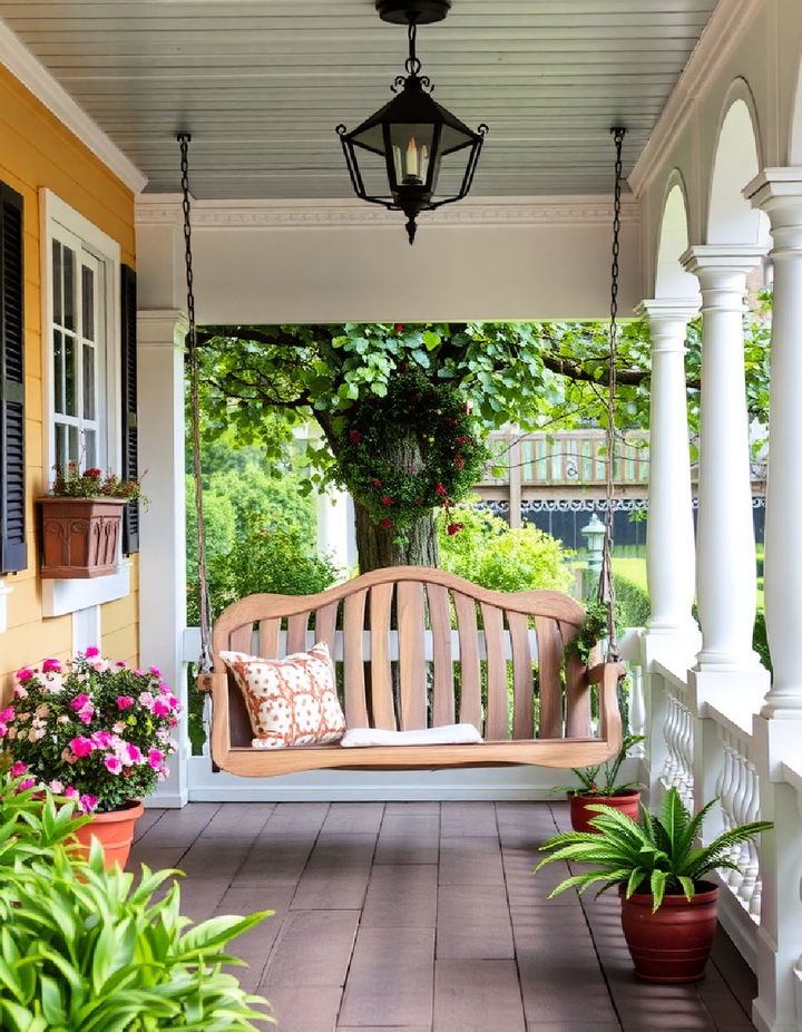 Vintage Porch Swing for Relaxed Outdoor Living Vintage Garden Ideas