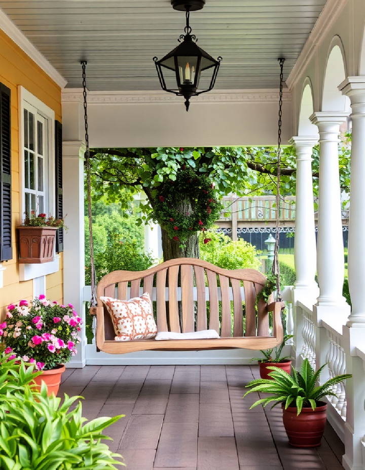 Vintage Porch Swing for Relaxed Outdoor Living Vintage Garden Ideas