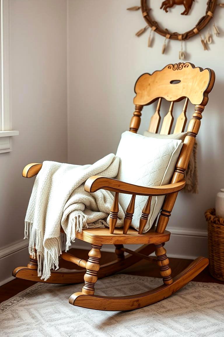 Vintage Rocking Chair for Comfort and Style - 25 Farmhouse Nursery Ideas