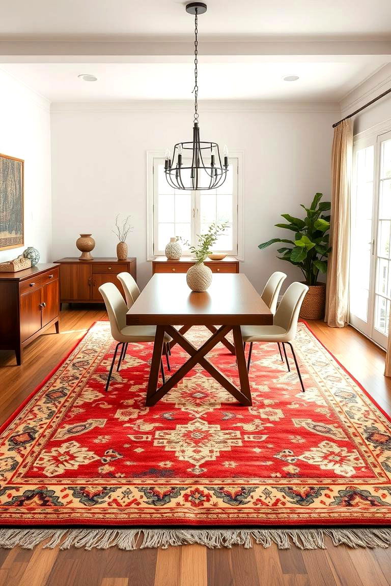 Vintage Rugs for Charm and Character - 25 Carpeted Dining Room Ideas