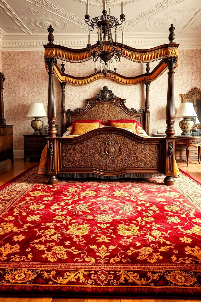 Vintage Rugs for a Warm Inviting Feel - 25 Victorian Bedroom Ideas