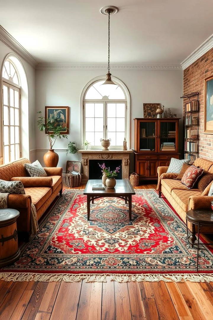 Vintage Rugs - 25 Vintage Living Room Ideas