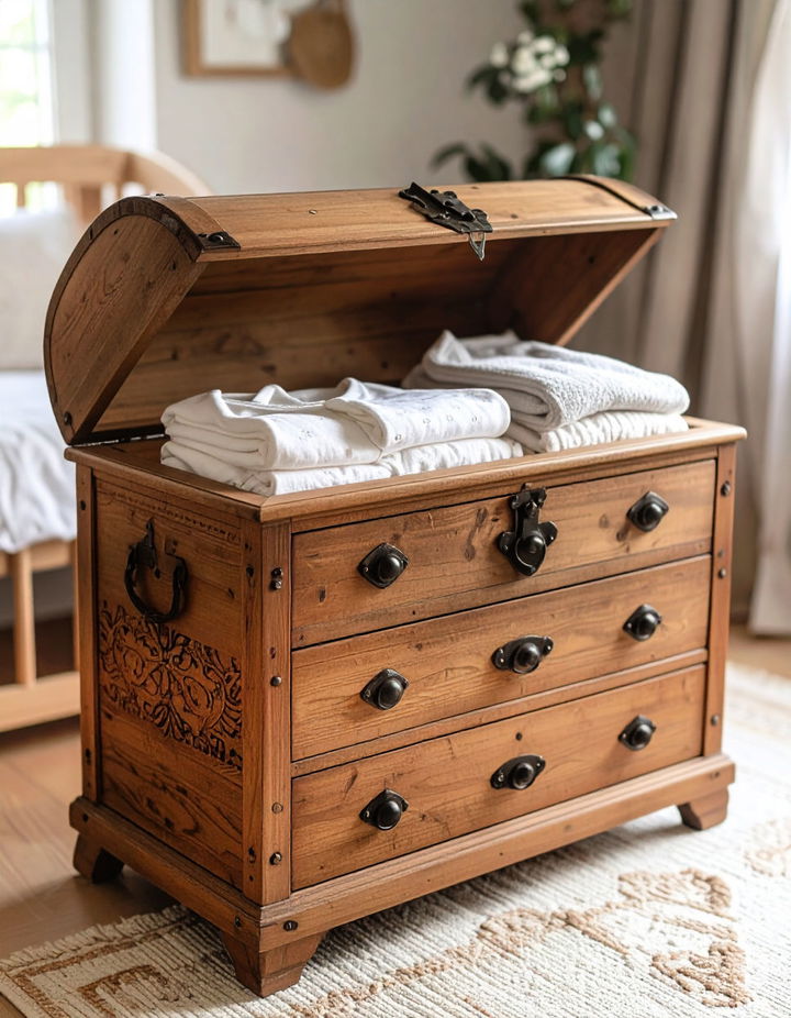 Vintage Style Baby Clothes Storage Chest Vintage Nursery Ideas