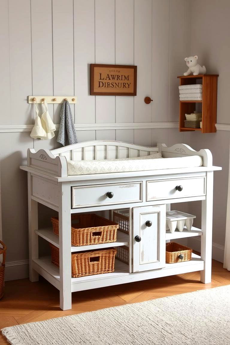 Vintage Style Changing Table - 25 Farmhouse Nursery Ideas
