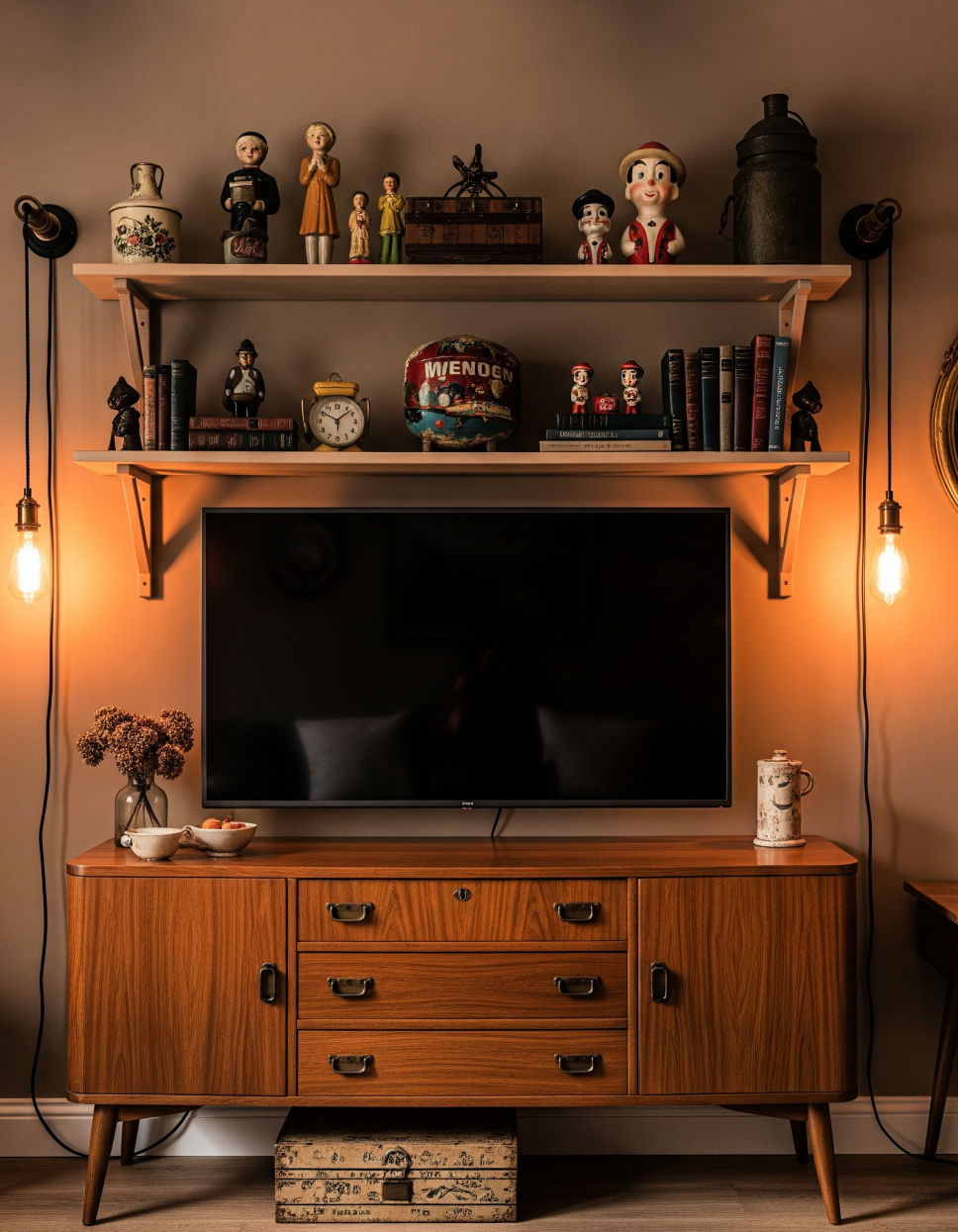 Vintage Style TV Wall Tv Wall Ideas