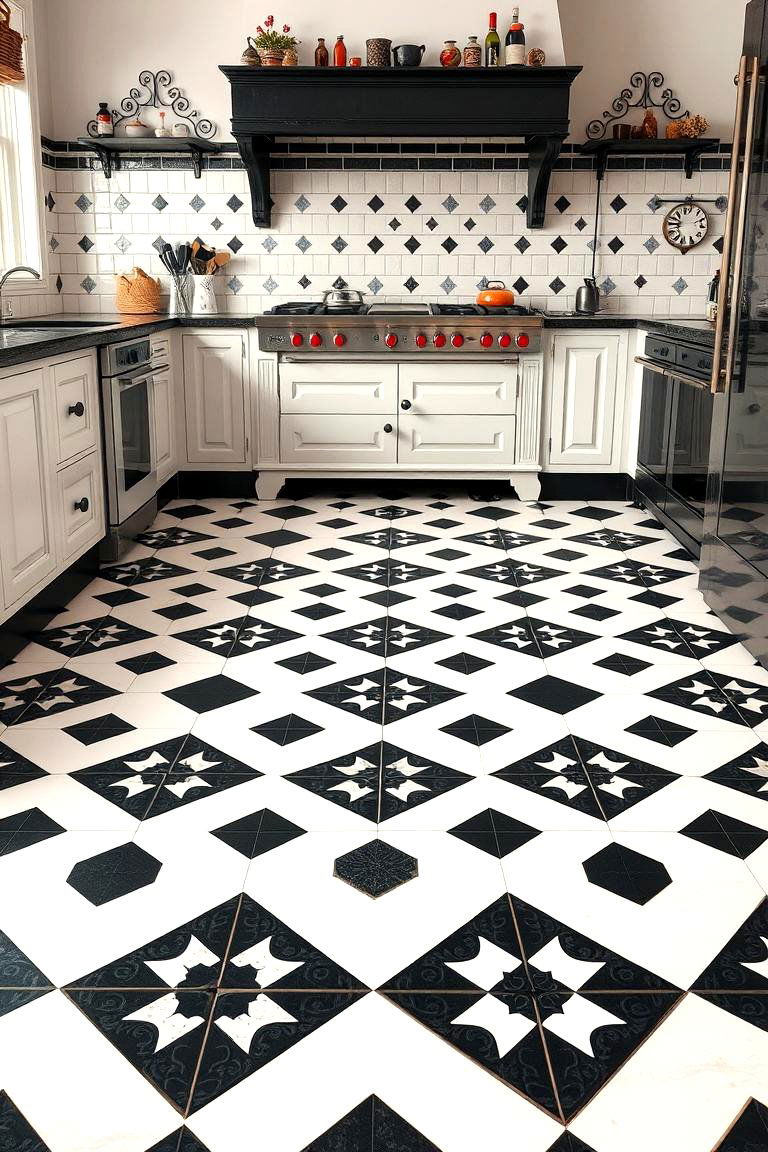 Vintage Tile Patterns for Flooring - 25 Victorian Kitchen Ideas