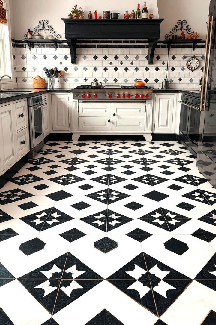 Vintage Tile Patterns for Flooring - 25 Victorian Kitchen Ideas