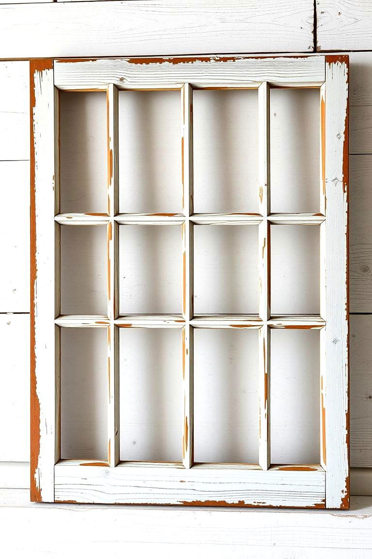 Vintage Window Frames - 25 Farmhouse Wall Decor Ideas