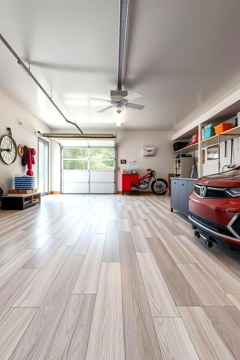 Vinyl Flooring for Affordable Easy Installation - 25 Garage Flooring Ideas