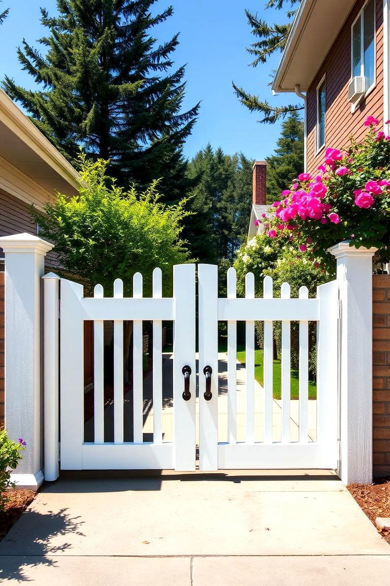 Vinyl Gates for Low Maintenance - 25 Front Gate Ideas