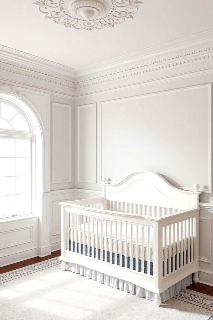 Wainscoting with Crown Molding for a Regal Look - 25 Wainscoting Nursery Ideas