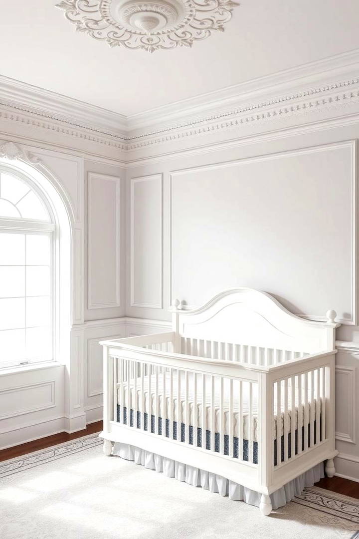 Wainscoting with Crown Molding for a Regal Look - 25 Wainscoting Nursery Ideas